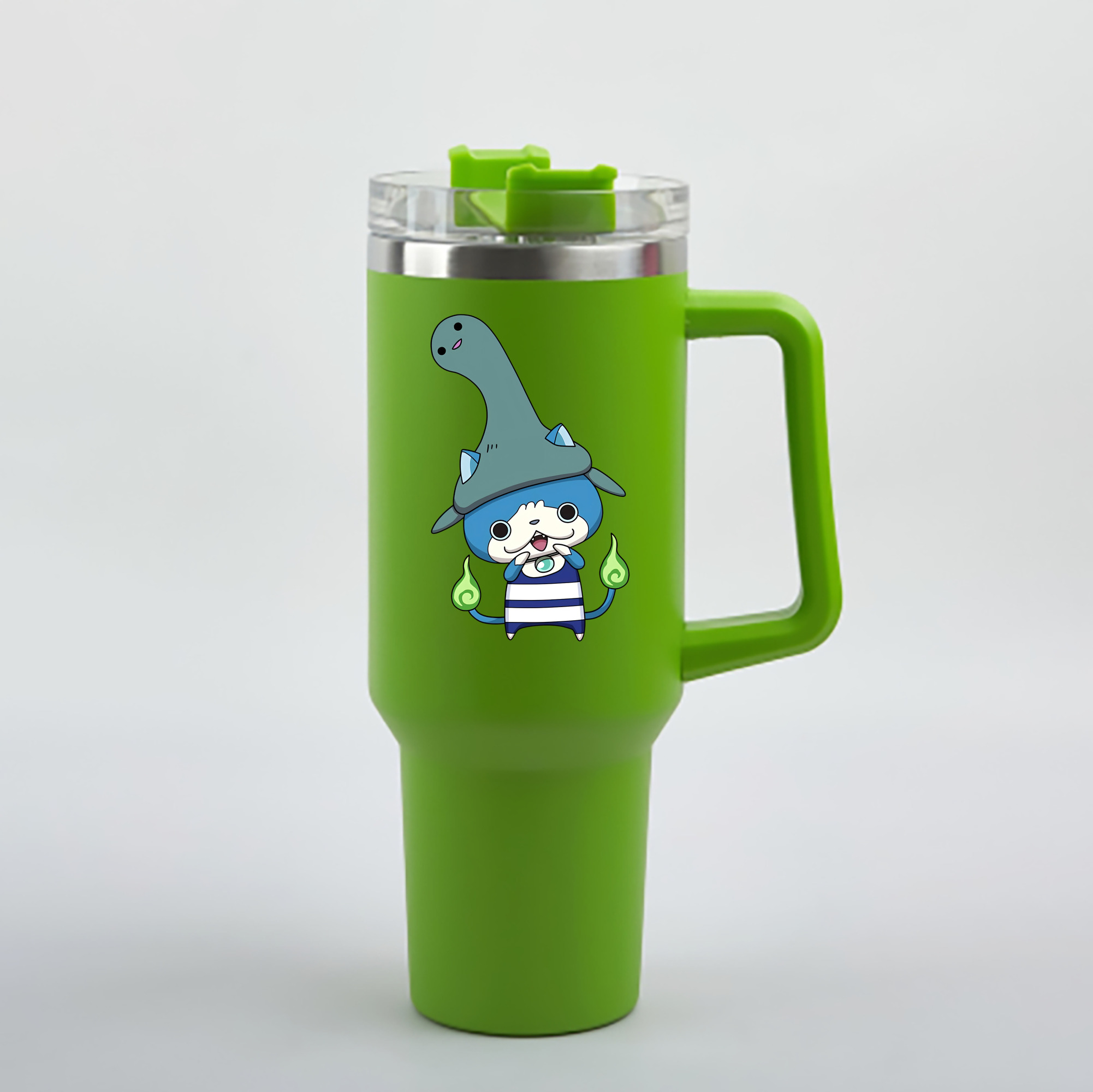 （画像用） 妖怪ウォッチ Yo-kai Watch 1200mL車用タンブラー - クリスタルステッカー（プラスチックストロー付き）